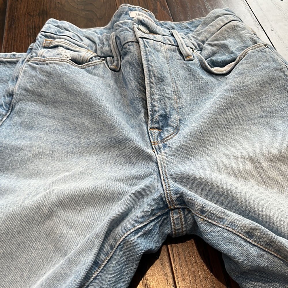 Good American Sz 4/27 High Waisted, Straight Leg Light Wash Denim Jeans - Picture 7 of 15